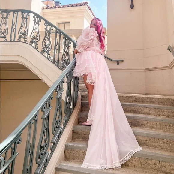 Selkie Duchess Sugarfrill Dress in Baby Soft Pink size Small - Picture 4 of 14